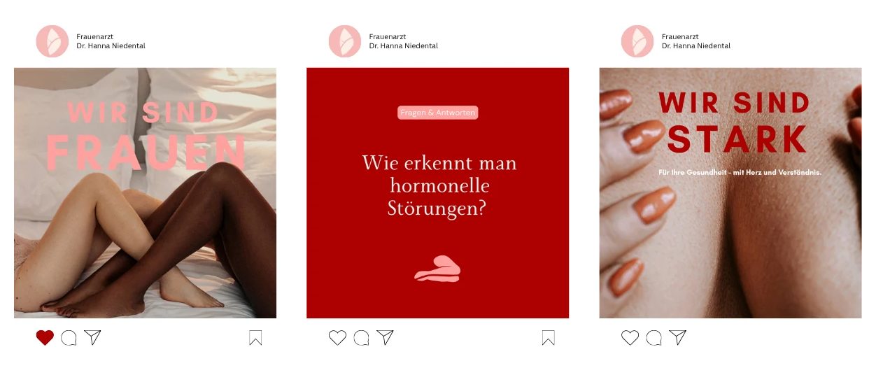 Instagram-Beiträge der Praxis.