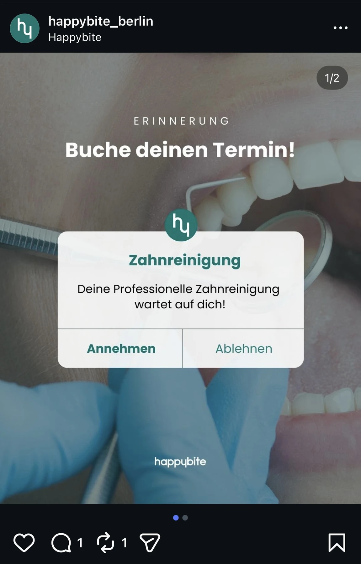 Instagram: Termin erinnern.